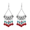 Pendientes de estilo exótico más vendidos, ganchos de oreja clásicos elegantes artísticos vintage, pendientes colgantes de borla de moda huecos versátiles