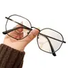 Gafas de lectura que cambian de color, anti-luz azul, transfronterizas, estilo coreano, modernas, apariencia juvenil, protección ocular, a la moda, montura versátil, gafas de lectura poligonales