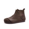 Sapatos Femininos Couro Genuíno Botas Curtas Femininas Dongguan Solado Externo Novo Sola Macia Couro Macio Modelo de Junção Feito à Mão Retrô Botas Femininas