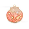 Pendente de Concha Marinha Popular Transfronteiriço Banhado a Ouro 18K Aço Inoxidável Cor Duradoura Óleo Gradiente Pingando Acessórios de Joias DIY Pequenos e Frescos
