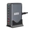 Cargador Pd de Nitruro de Galio de 600W, Especializado en Amazon para Carga Rápida de Portátil y Teléfono Móvil con Múltiples Puertos USB, Estación de Carga de Escritorio