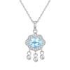 Collar de Plata de Ley S925 para Mujer con Colgante de Candado de Paz de Amatista Natural, Nuevo Estilo Chino Campana Ruyi Borla Cadena de Clavícula de Diamante