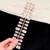 Uñas postizas hechas a mano estilo celebridad de internet Uñas postizas con acabado que realza el blanco Pegatinas de arte de uñas removibles Uñas para fotos diarias