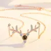 Collar de plata esterlina S925 100 idiomas Te amo tiembla el mismo recuerdo de amor que un ciervo tiene tu Colgante