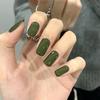 CS-219 mini uñas postizas largas de color verde hierba, con borde cruzado, parche para uñas terminado, venta al por mayor de uñas postizas