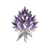Broche de trigo de cristal de alta gama con temperamento francés europeo y americano, elegante accesorio de ropa de abrigo con ramillete de alta gama para mujer