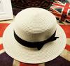 Sombrero de Verano Sombrero de Paja para Mujer Protección Solar para Exteriores Sombrero de Playa Parte Superior Plana Lazo Plegable Ala Ancha Sombrero para el Sol Fabricante