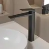 Grifo de Lavabo Elevado de Cobre Puro para Comercio Transfronterizo, Mezclador de Agua Caliente y Fría, Grifo para Lavabo de Encimera de Baño