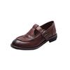 Nuevos Zapatos Planos de Piel de Vaca Lavada Estilo Británico Punta Redonda Hebilla Ajustable Piel Suave Primavera 2025