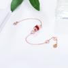 Pulseira de aço titânio texto romano europeu e americano feminina Ano Novo zircônia vermelha ouro rosa verde pulseira joia de mão para casais atacado