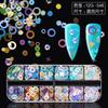 Lantejoulas Douradas Transparentes para Nail Art de Coração e Estrela de Cinco Pontas Transfronteiriças Adesivo Marinho para Nail Art Broca Acessórios de Cola para Esmalte