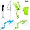Kit de ferramentas de limpeza de 6 peças para trilhos de janelas ou portas de correr, escova de limpeza, escova de limpeza de valas para janelas