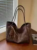 Bolsa Tote Ombro Único Casual Estampa de Leopardo para o Dia a Dia Retrô Grande Capacidade Camurça Feminina Outono/Inverno 2026 Floresta Fofa