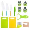 Utensilios de cuchillo de fruta de plástico no lastiman las manos jardín de infancia educación temprana especial juguete para niños juego de cuchillos de cocina fruta juego de tres piezas
