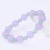 Estilo Popular Xiaohongshu Pulseira de Jade Roxo Lavanda Natural Feita à Mão DIY Pulseira de Contas Redondas 6/10mm Acessórios Atacado