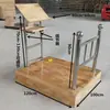 Podio Escolar de Madera Maciza Móvil Retráctil con Ruedas de PE Escenario de Coro Almacenamiento Moldeo Rotacional Cajón Combinado de Tres Lados Taburete de Música