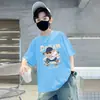 2026 Nueva Camiseta de Manga Corta Estilo Fresco de Street Dance Camiseta de Moda para Niños Grandes Camiseta de Verano para Niños Top de Algodón Puro Ropa de Verano para Niños