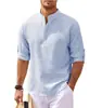 Camisa masculina europeia e americana 2024 manga longa gola alta botão aberto xadrez abacaxi camisa casual masculina top em estoque