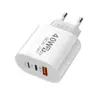 Cargador Múltiple Ovalado Doble Pd+1Usb Adaptador de Corriente 5V2A12W Cabezal de Carga Acc Enchufe Estándar Europeo y Americano
