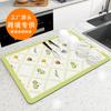 Esterilla Drenante para Cocina, Esterilla para Secar Platos, Esterilla de Tierra de Diatomeas, Posavasos de Cuero PU, Esterilla Absorbente, Esterilla Aislante de Calor, Diseño Lavable