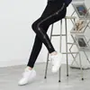 Novedad de Primavera Moda Leggings con Incrustaciones de Diamantes Ropa Exterior para Mujer Leggings Cálidos Forrados de Felpa Talla Grande Ajustados Pantalones hasta el Tobillo