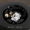 Elegante All-match Pearl Rhinestone Anel de Cabelo Estilo Coreano Pequeno Anel Intestinal Corda de Cabelo Paytail Cabeça Corda Alta Elástica Bola Cabeça Tendão de Borracha