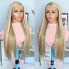 Comercio Exterior Cabello Largo Recto Colorido Suave Diadema Completa con Gancho de Separación Media Peluca de Encaje Frontal Diadema Completa Seda de Alta Temperatura Transfronterizo