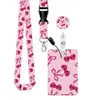 Porta-credencial retráctil de fácil extracción en stock del fabricante con funda para tarjeta marca Cherry, clip giratorio para credencial, cordón retráctil para identificación