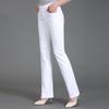 Jeans de Veludo Cor Lisa Outono e Inverno 2024 para Mães de Meia-Idade, Solto e Versátil, Calça Reta Slim, Calça Casual