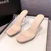 Tacones súper altos de 11 cm, zapatos de modelo de pasarela, zapatos de exhibición de autos, sandalias de cristal transparente, sandalias de plataforma de punta abierta, sandalias de tacón grueso