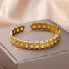 Pulsera de Serpiente de Acero Inoxidable y Oro de 18 Quilates para Mujer, Joyería de Moda de Apertura Amplia Europea y Americana Transfronteriza, Popular en Forma de Serpiente Oro Rosa