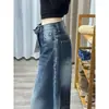 Jeans Holgados de Pierna Ancha Inspirados en lo Vintage para Mujeres Petites, de Cintura Alta, Adelgazantes, con un Diseño Único y Corte Largo hasta el Suelo