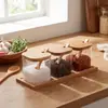 Juego de Tres Frascos para Condimentos de Vidrio con Tapa de Bambú, Ecológico con Cuchara y Base, Organizador de Almacenamiento Cuadrado para Condimentos de Cocina