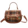 Bolso infantil otoño e invierno nuevo de lana versátil de moda mini bolso textura cuadros chica bolso mensajero bolso lápiz labial