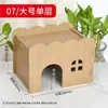 Nido para Hámster Dorado Casa Pequeña para Hámster Refrigeración de Verano Escondite de Madera Anti-Mordeduras Resistente a la Masticación Dos Pisos Luteína Pollo Villa Grande