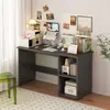 Mesa de Canto para Computador Estilo Creme Estante Mesa de Estudo Integrada Cômoda de Quarto Mesa para Casa Dois em Um Gabinete