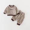 Ropa para Bebé Niño Conjunto de Otoño Clase a Conjunto de Dos Piezas Manga Larga Infantil Ropa de Exterior de Otoño Elegante Conjunto de Dos Piezas Venta al por Mayor