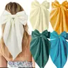 Pinza para el pelo grande de clip de resorte con lazo de satén popular transfronterizo, pasador de color sólido para mujeres, accesorios para el cabello