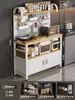 Estante de Almacenamiento para Cocina Multifuncional de Piso para el Hogar Contra la Pared Encimera Estante de Almacenamiento para Horno de Microondas Ollas y Sartenes Aparador Gabinete