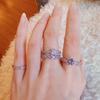 Anillo de circonita con diamantes de estilo francés para mujer, ajustable, con apertura para dedo, de alta gama, ligero, de lujo, combina con todo, nuevo producto de verano.