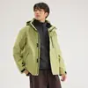 Chaqueta tres en uno estilo Pelliot para hombres y mujeres, chaqueta cortavientos e impermeable para exteriores para senderismo, ciclismo y ropa de trabajo con estampado