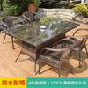 Juego de Mesa y Sillas de Té para Balcón, Juego de Tres Piezas de Sillas de Mimbre, Silla con Respaldo Tejido de Mimbre, Combinación de Mesa de Té para Sala de Estar en el Patio para Personas Mayores, Muebles de Mimbre