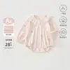 Macacão de Manga Longa para Bebê Estilo Verão Fino para Meninas, Roupa para Ar Condicionado, Macacão Peça Única, Jacquard