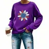 Sudadera de cuello redondo transfronteriza para mujer, estampado de girasoles, top holgado para exportación, venta al por mayor en Amazon y Wish