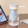 2025 Nueva Taza de Plástico Linda para Niñas con Separación de Té y Agua, Aspecto Elegante, Popote, Bebida Directa, Taza Portátil para Estudiantes