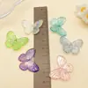 Colgante de Mariposa Artificial Transparente Multicolor Acrílico Colgante Pequeño Pulsera Collar DIY Hecho a Mano Accesorios de Joyería