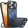 Case Magnético Rotativo com Suporte Amortecido para iPhone 17 Pro Max, Case com Fulcro Anti-Queda para Apple 16 - Aplicável em Fronteiras
