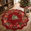 Alfombra de piso de terciopelo de cristal navideña transfronteriza para entrada, decoración navideña, alfombra suave antideslizante para sala de estar, resistente a la suciedad, resistente al desgaste, fácil de mantener