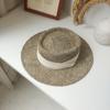 Chapéu-coco Retrô com Fita Preta Oca, Topo Côncavo, Topo Plano, Chapéu de Sol de Aba Larga para Praia, Protetor Solar
