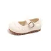 Zapatos de Encaje y Cuero para Niñas 2026 Otoño Nuevos Transpirables Zapatos de Princesa para Niños Mocasines Simples de Corte Bajo para Niños Pequeños